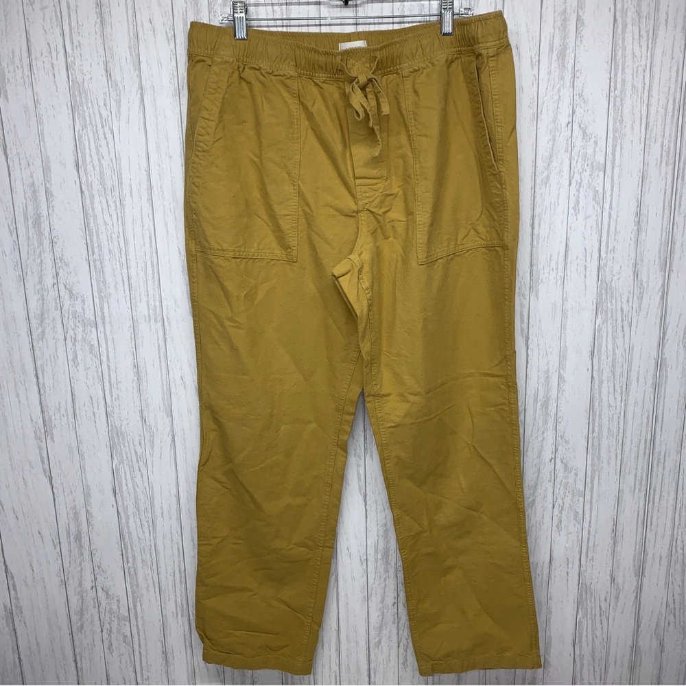 Womens Size L J Crew Yellow Soft Brushed Pull On Pants EUC